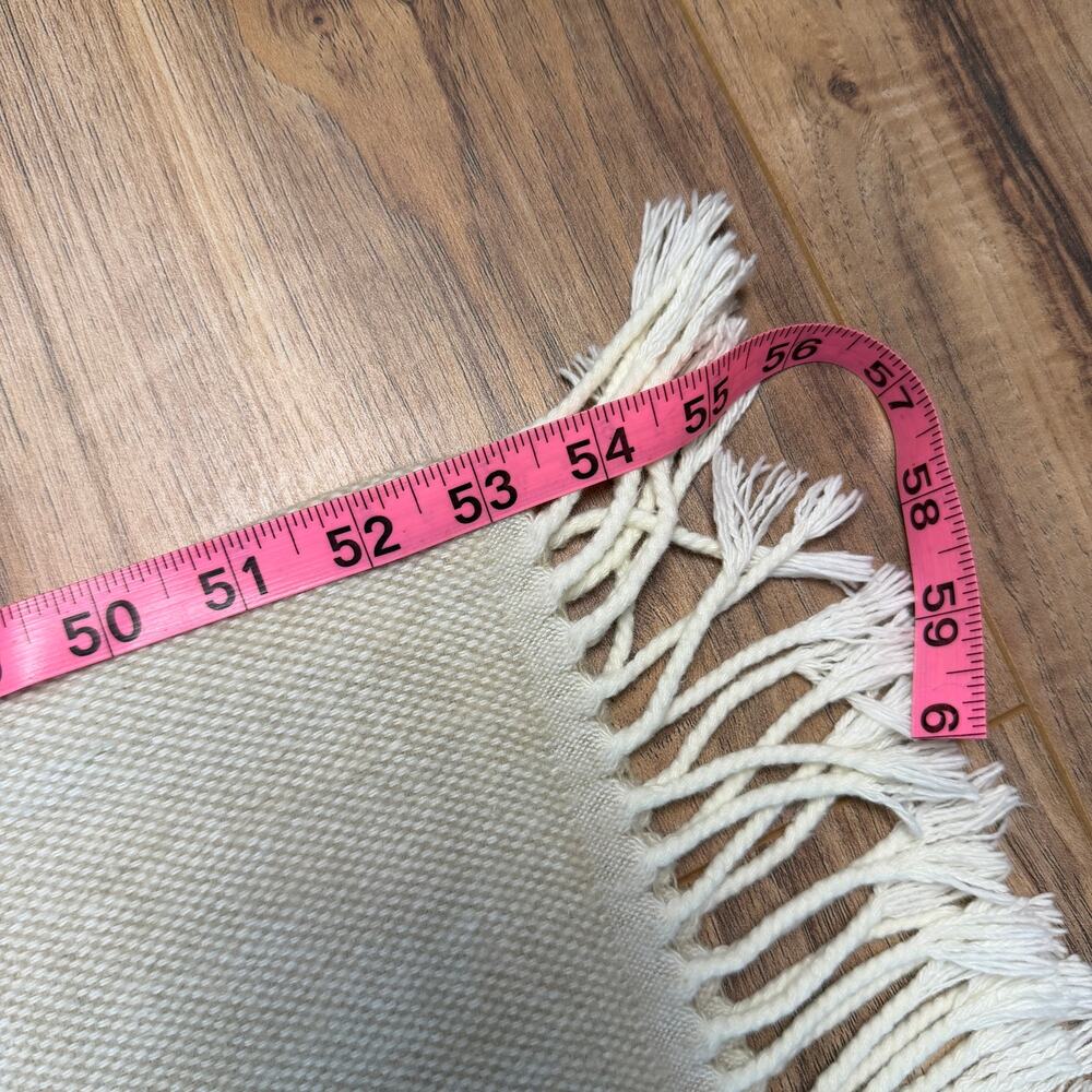 TESSILECHITI Cashmere? Blend 55"x55" Throw Blanket Tan Beige Made In Italy - Picture 7 of 7